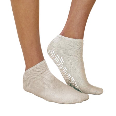 Slipper Socks Care-Steps® Unisex Adult Large Single Tread Single Patient Use Beige