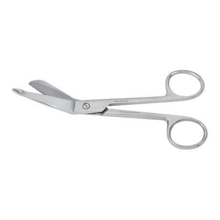 Bandage Scissors Vantage® Lister 7-1/4 Inch Length Floor / Office Grade Pakistani Stainless Steel NonSterile Finger Ring Handle Angled Blunt Tip / Blunt Tip
