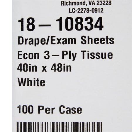 General Purpose Drape McKesson Physical Exam Drape 40 W X 48 L Inch NonSterile