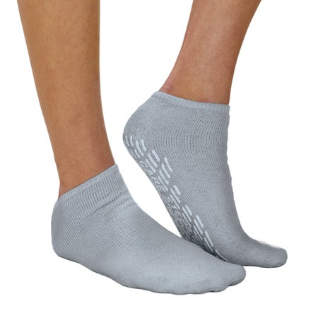 Slipper Socks Care-Steps® Unisex Adult X-Large Single Tread Single Patient Use Gray
