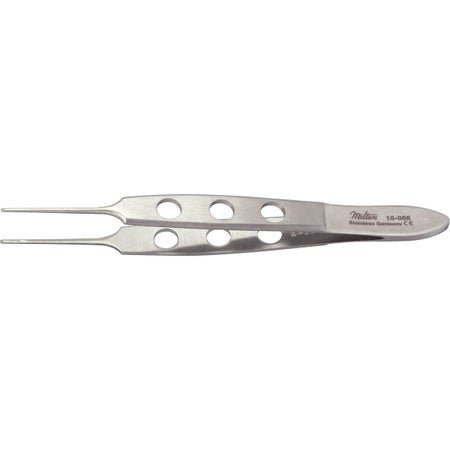 Dressing Forceps Miltex® Bishop-Harmon 3-3/8 Inch Length OR / Surgical Grade German Stainless Steel NonSterile NonLocking Thumb Handle Straight Fine, Cross Serrated Tips