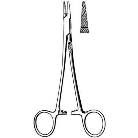 Needle Holder Crile-Murray 6 Inch Length Straight Serrated Tip Finger Ring Handle