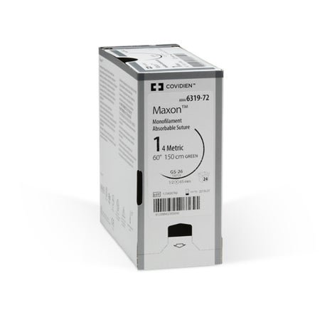 Absorbable Suture with Needle Maxon™ Polyglyconate C-14 3/8 Circle Reverse Cutting Needle Size 3-0 Monofilament