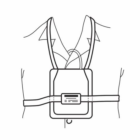 Telemetry Pouch Teclin® Universal Size, Chest and Neck Straps, Moisture Resistant Teclin™, Foam Inner Liner, Velcro® Strap Closures, White Telemetry Unit