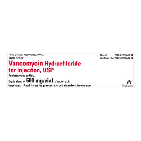 Vancomycin HCl, Preservative Free 500 mg Intravenous Injection