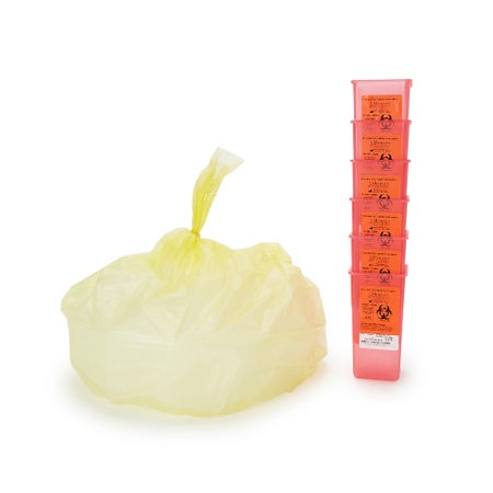 Sharps Container Sharps® Translucent Red Base 7 H X 3-1/2 W X 3-1/2 D Inch Vertical Entry 0.25 Gallon