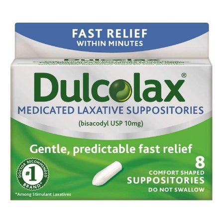 Laxative Dulcolax® Suppository 8 per Box 10 mg Strength Bisacodyl USP