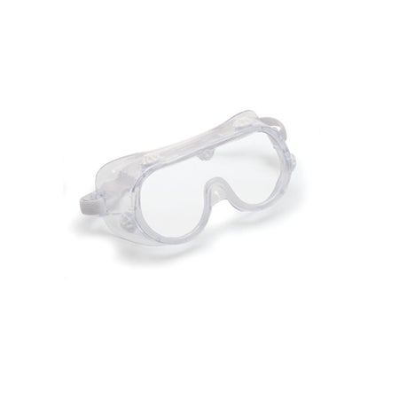 Safety Goggles Side Shield Uncoated Clear Tint Plastic Lens Clear Frame Elastic Strap One Size Fits Most