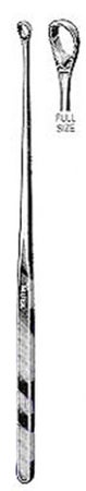 Uterine Biopsy Curette Miltex® Heaney 9 Inch Length Solid Flat Handle Serrated Oval Loop Tip