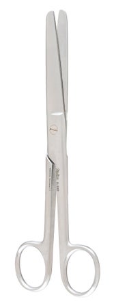 Abdominal Scissors Miltex® Doyen 7 Inch Length OR / Surgical Grade German Stainless Steel NonSterile Finger Ring Handle Straight Blunt Tip / Blunt Tip