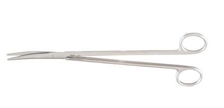 Dissecting Scissors Miltex® Metzenbaum 9 Inch Length OR / Surgical Grade German Stainless Steel NonSterile Finger Ring Handle Curved Blunt Tip / Blunt Tip