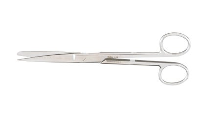 Operating Scissors Miltex® 7-1/2 Inch Length OR / Surgical Grade German Stainless Steel NonSterile Finger Ring Handle Straight Sharp Tip / Blunt Tip
