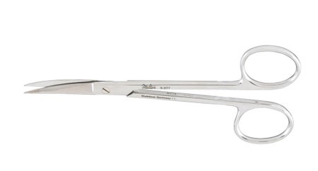 Plastic Surgery Scissors Miltex® Wagner 4-3/4 Inch Length OR / Surgical Grade German Stainless Steel NonSterile Finger Ring Handle Curved Sharp Tip / Sharp Tip