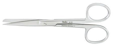Operating Scissors Miltex® 5-1/2 Inch Length OR / Surgical Grade German Stainless Steel NonSterile Finger Ring Handle Curved Sharp Tip / Sharp Tip