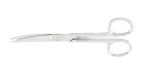 Operating Scissors Miltex® 6 Inch Length OR / Surgical Grade German Stainless Steel NonSterile Finger Ring Handle Curved Sharp Tip / Sharp Tip