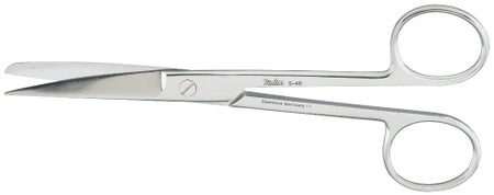 Operating Scissors Miltex® 5-1/2 Inch Length OR / Surgical Grade German Stainless Steel NonSterile Finger Ring Handle Curved Sharp Tip / Blunt Tip