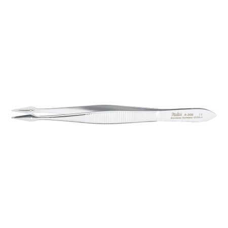 Splinter Forceps Miltex® Carmalt 4-1/4 Inch Length OR / Surgical Grade German Stainless Steel NonSterile NonLocking Thumb Handle Straight Pointed Serrated Tips with Groove