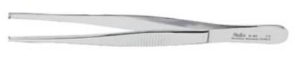 Tissue Forceps Miltex® 5 Inch Length OR / Surgical Grade German Stainless Steel NonSterile NonLocking Thumb Handle Straight Delicate, 1 X 2 Teeth