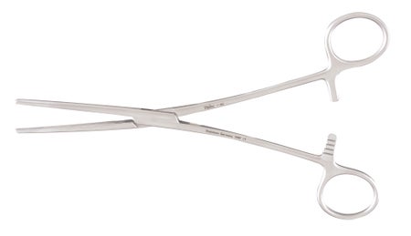 Hemostatic Forceps Miltex® Rochester-Carmalt 8 Inch Length OR / Surgical Grade German Stainless Steel NonSterile Locking Finger Ring Handle Straight Serrated Tips