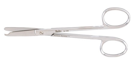 Stitch Scissors Miltex® Littauer 5-1/2 Inch Length OR / Surgical Grade German Stainless Steel NonSterile Finger Ring Handle Straight Blunt Tip / Blunt Tip