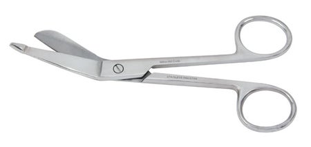 Bandage Scissors Vantage® Lister 3-1/2 Inch Length Floor / Office Grade Pakistani Stainless Steel NonSterile Finger Ring Handle Angled Blunt Tip / Blunt Tip