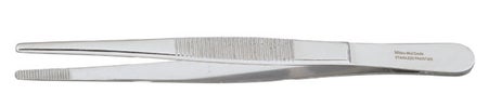Dressing Forceps Vantage® 8 Inch Length Floor / Office Grade Pakistani Stainless Steel NonSterile NonLocking Thumb Handle Straight Serrated Tips