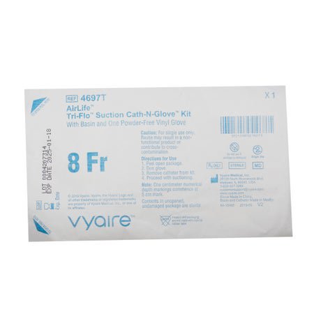 Suction Catheter Kit Tri-Flo® Cath-N-Glove® 8 Fr. Beveled Tip