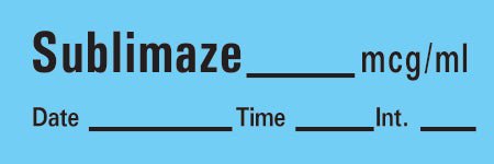 Drug Label Timemed Syringe Label Sublimaze_mcg/mL Date_Time_Int_ Blue 1/2 X 1-1/2 Inch