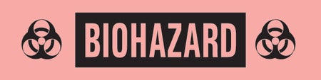 Pre-Printed Label Timemed Caution Label Fluorescent Red Paper Biohazrd / Symbol Black Biohazard 1/2 X 2 Inch