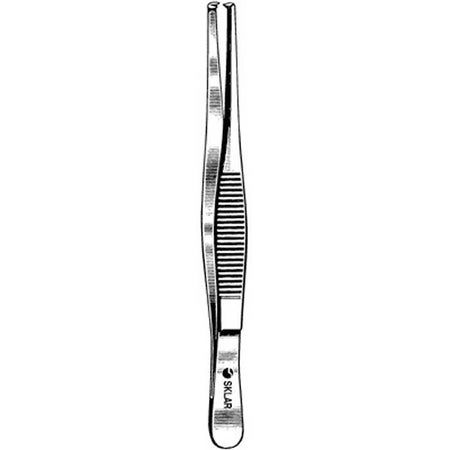 Tissue Forceps Sklar® 5 Inch Length OR / Surgical Grade German Stainless Steel NonSterile NonLocking Thumb Handle Straight 1 X 2 Teeth