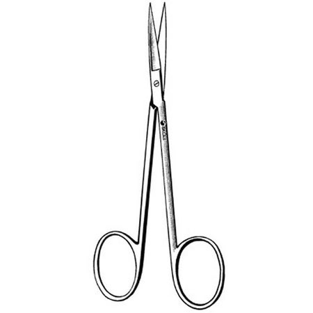 Iris Scissors Sklar® 3-1/2 Inch Length OR / Surgical Grade German Stainless Steel NonSterile Finger Ring Handle Straight Sharp Tip / Sharp Tip