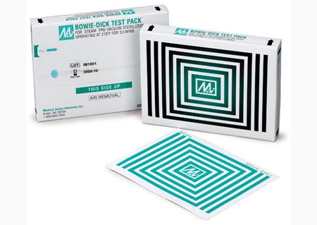 Sterilization Bowie-Dick Test Pack Steam 2-1/2 Minute Exposure Time Type 2