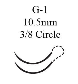 Absorbable Suture with Needle GUT CHROMIC Chromic Gut G-1 3/8 Circle Precision Reverse Cutting Needle Size 6-0 Monofilament