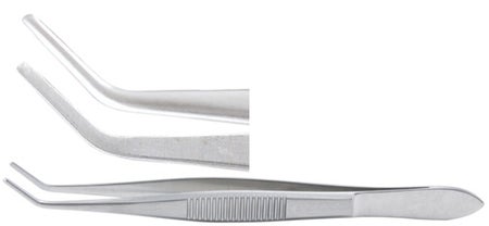 Utility Forceps Miltex® Nugent 4-1/4 Inch Length OR / Surgical Grade German Stainless Steel NonSterile NonLocking Thumb Handle Angled Smooth Tips