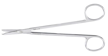 Stitch Scissors Miltex® 6 Inch Length OR / Surgical Grade German Stainless Steel NonSterile Finger Ring Handle Straight Blunt Tip / Blunt Tip