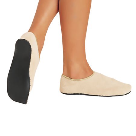 Slippers Care-Steps II® Unisex Adult Size 11 to 12 Hard Sole Single Patient Use Beige