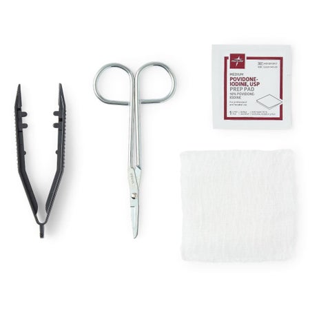 Suture Removal Kit Medline Scissor Style Handle Straight Jaw Type Sterile Single Use
