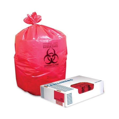 Biohazard Waste Bag Heritage Biohazard Symbol / Infectious Waste 44 gal. Red 37 X 50 Inch