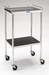Utility Table 20 L X 34 H Inch Stainless Steel 1-1/2 Inch Top 3 Sided Top Rail 1 Shelf