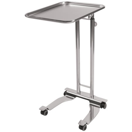 Mayo Instrument Stand Pedigo® Foot Operated Double Post U-Shaped Base Medium Tray