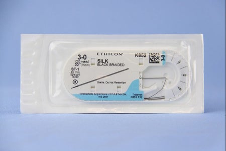Nonabsorbable Suture with Needle Perma-Hand™ Silk ST-1 Straight Taper Point Needle Size 3-0 Braided