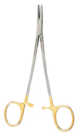 Needle Holder Crile-Wood 6 Inch Length Serrated Jaws Finger Ring Handle