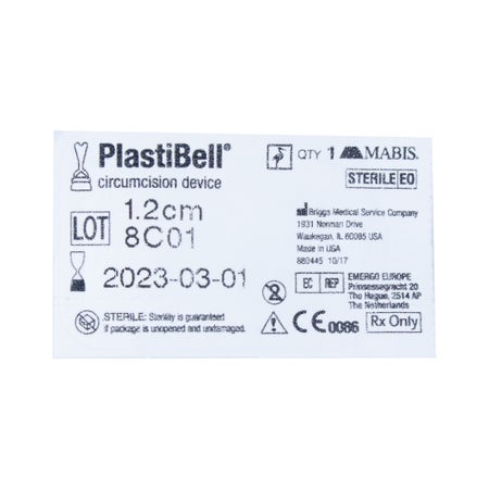 Handled Circumcision Device PlastiBell® 1.2 cm Diameter Plastic Sterile
