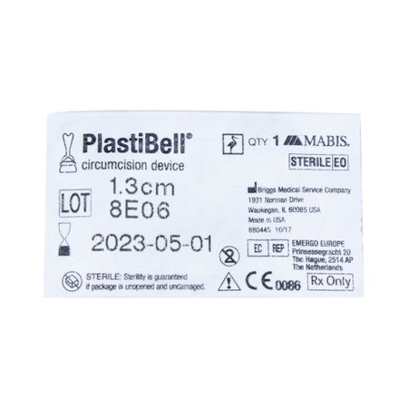 Handled Circumcision Device PlastiBell® 1.3 cm Diameter Plastic Sterile