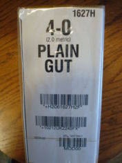 Absorbable Suture with Needle Ethilon™ Plain Gut PS-2 3/8 Circle Precision Reverse Cutting Needle Size 4-0 Monofilament