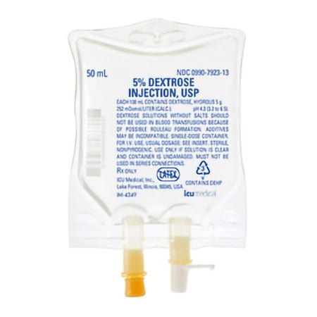Dextrose / Water, Preservative Free 5% IV Solution 50 mL Fill in 120 mL