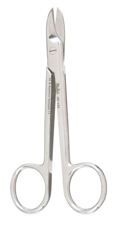 Wire Cutting Scissors Miltex® 4-1/4 Inch Length OR / Surgical Grade German Stainless Steel NonSterile Finger Ring Handle Straight Blunt Tip / Blunt Tip