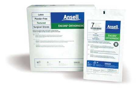 Surgical Glove ENCORE® Latex Ortho Size 6 50 Pairs per Box Sterile Latex Standard Cuff Length Fully Textured Brown Chemo Tested