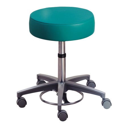 Exam Stool Contoured Backrest Pneumatic Height Adjustment 5 Casters Black