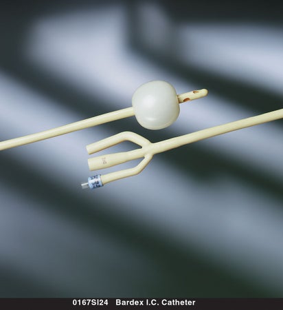 Foley Catheter Bardex® I.C. 3-Way Standard Tip 30 cc Balloon 16 Fr. Latex
